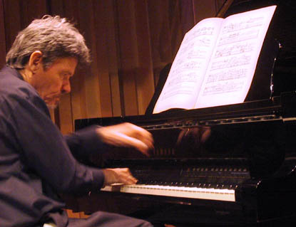 Tenney performing Sonatas and Interludes at CalArts in April.